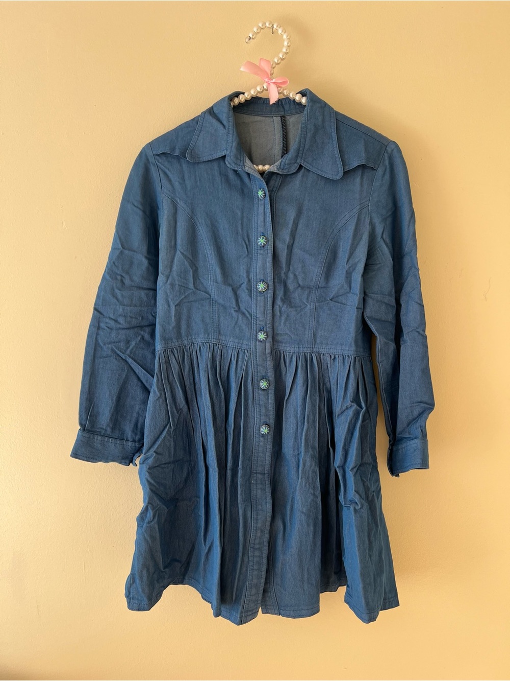 Women’s Denim Shirt Dress Jacket - Blue